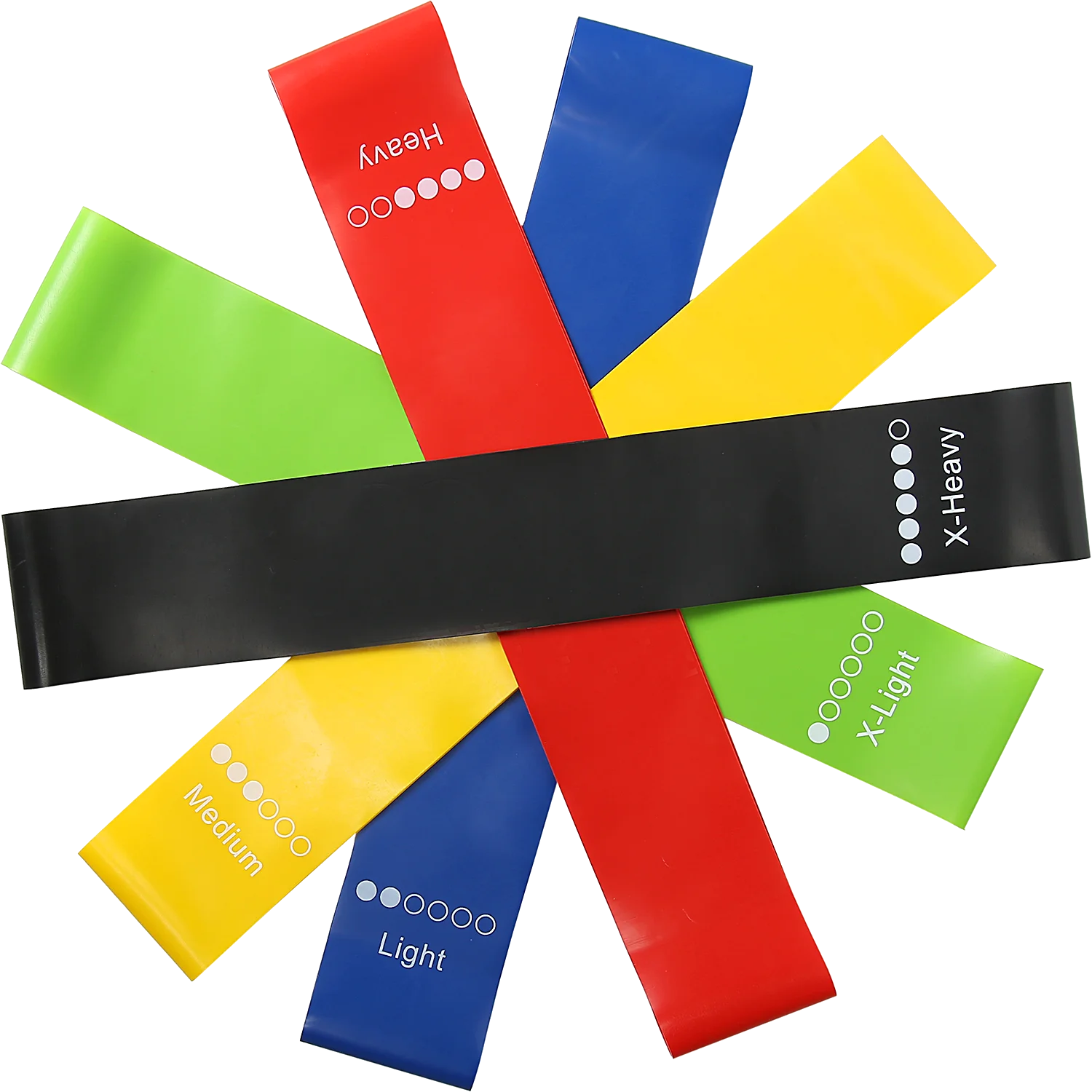 TOPKO in Stock 5 Pieces Different Level Natural Latex Resistance Loop Band Elastic Fitness Resistance Loop Fitness Bands Set