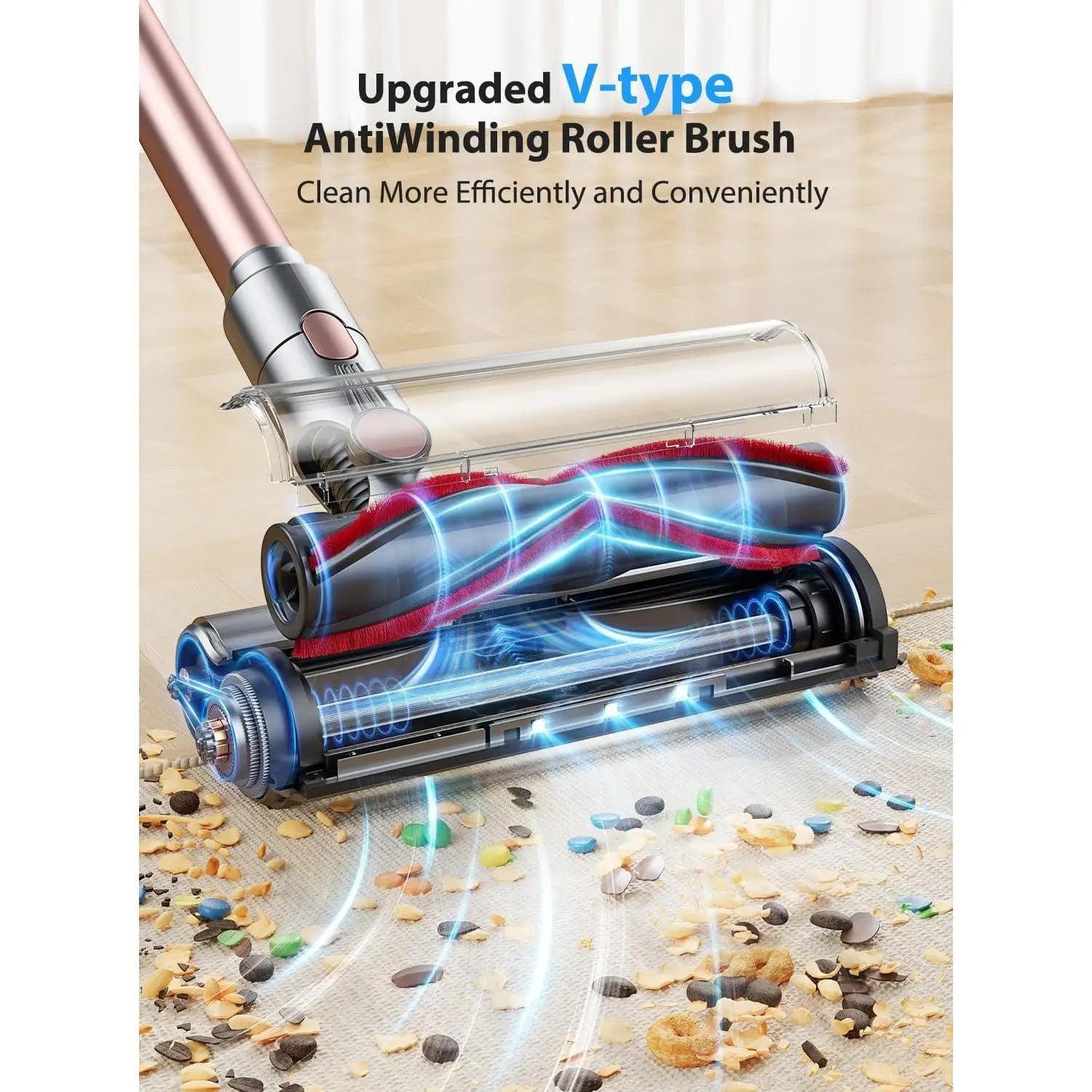 Vacuum Cleaners, 45KPa Powerful Suction Cordless Vacuum Cleaner with LED Touch Display, 60mins Runtime Lightweight Stick Vacuums