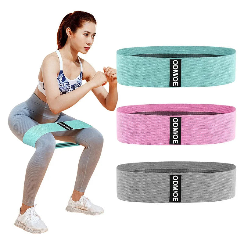 Factory Fabric Polyester Latex Hip Booty Resistance Bands Stretching Yoga Gym Workout Exercise Fitness Bands Gym Equipment