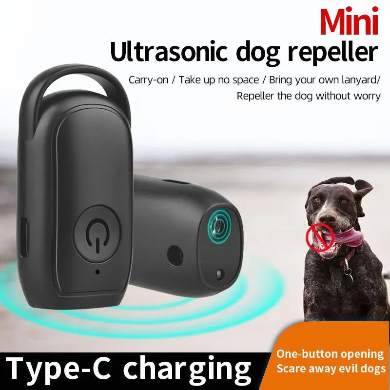 Handheld High-Frequency Dog Repellent ABS Material USB Rechargeable 120 DB Bark Control & Self-Defense Outdoor Gadget