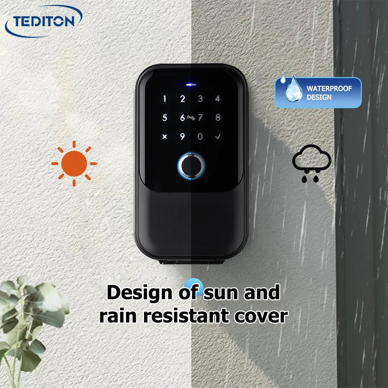 Tediton Portable Combination Wall Mount Masrer Lockbox Security Safe Box for Outside Outdoor Home Office Door Handle House Key