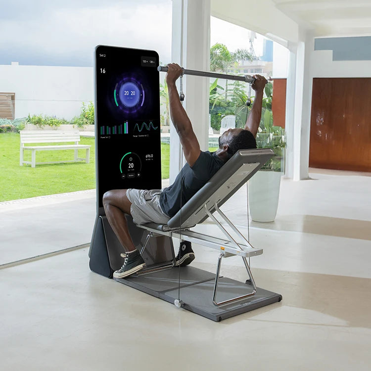 Vue Gym Teempo Home Workout Machine with Full-Length Mirror Steel Back Exercise Equipment Space-Saving