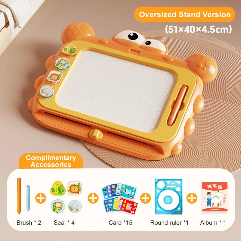 Kids Oversized Drawing Board Magnetism Writing Pad Geometry Seal for Toddlers 2-4 Years Old Graffiti Toy Baby Drawing Tray Table