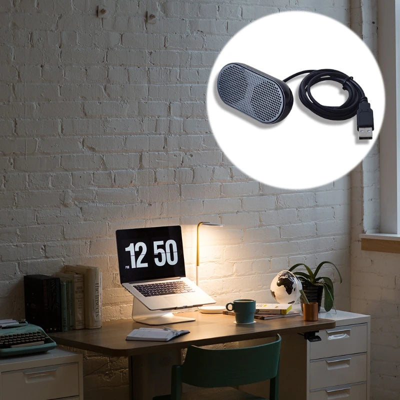 USB Speaker Portable Loudspeaker Powered Stereo Multimedia Speaker for Notebook Laptop PC(Black)