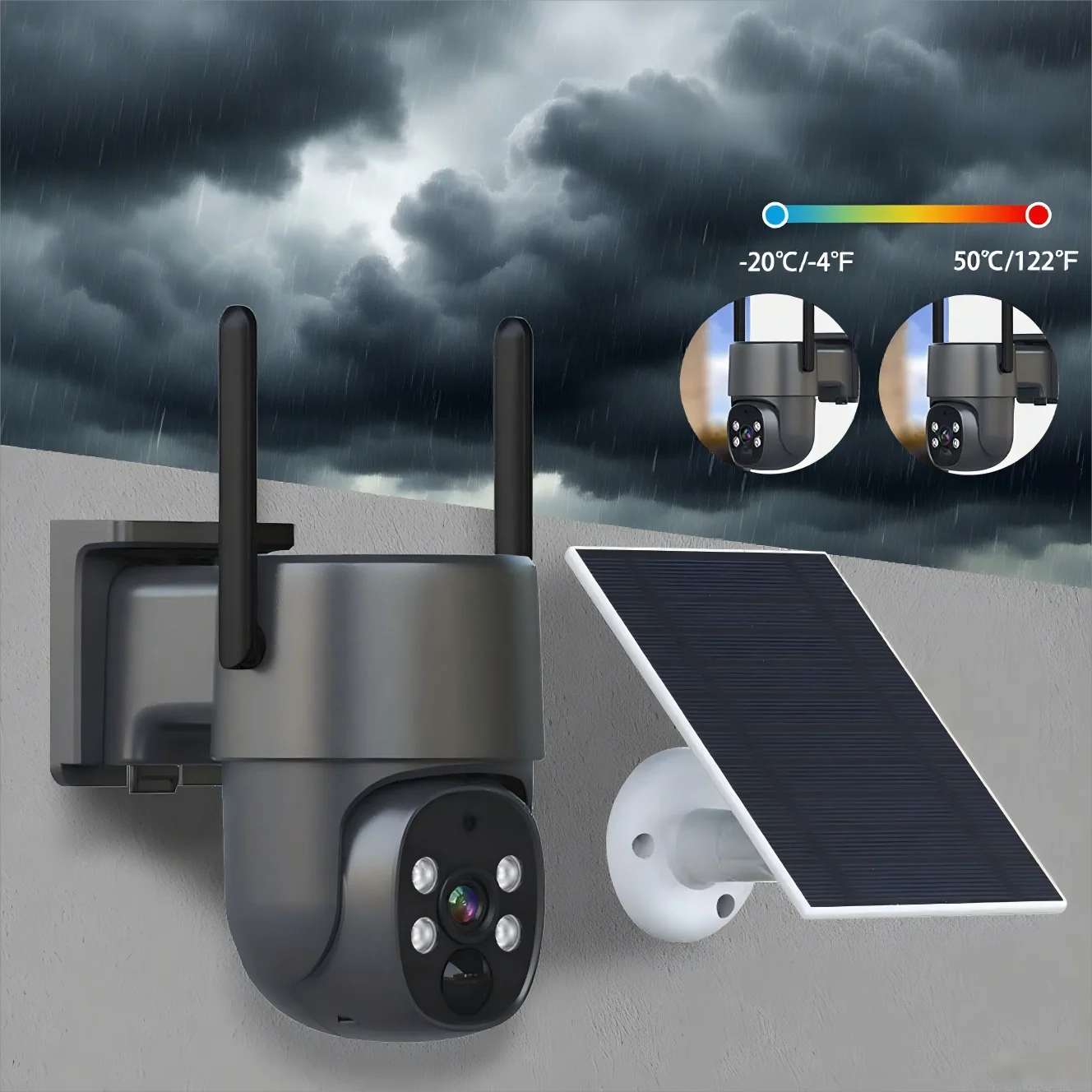 2025 Hot Selling  4G Sim Card Smart Security Wireless Outdoor Camera with Solar Panel Black Color Phone Remote Monitoring