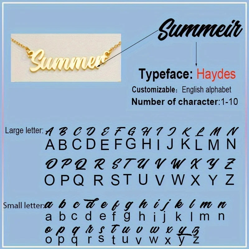 Gold Plated Fashion Fine Jewelry Stainless Steel Chain Pendant Choker Custom Personalized Name Necklaces for Women Birthday Gift
