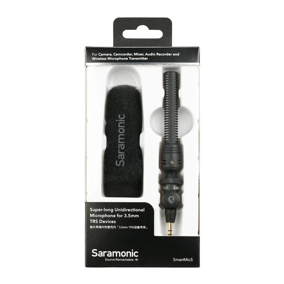 Saramonic SmartMic5 Mini Condenser Plug and Play Microphone for iPhone Android PC Computer DSLR Cameras Streaming YouTube Vlog