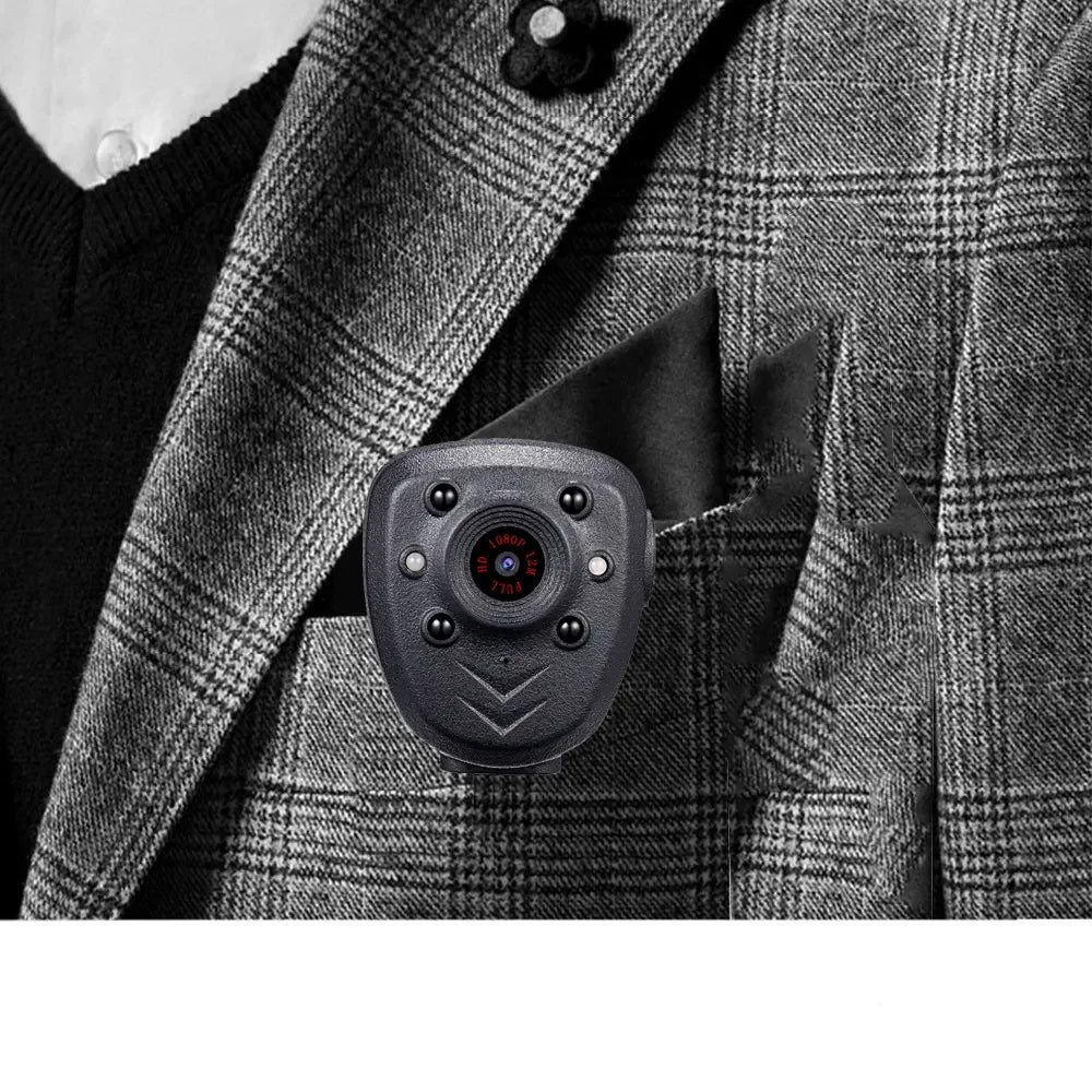 Mini Body Camera Video Recorder with Night Vision IR & Loop Record HD 1080P Wearable Cam for Home Outdoor Security Guard