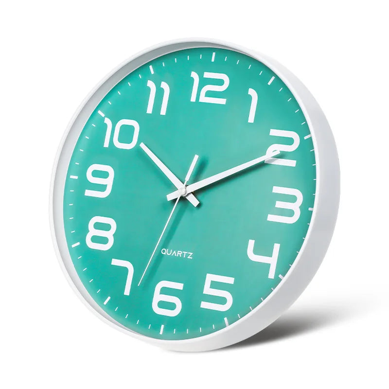 Modern Round Black Plastic Black Wall Clock  Manufacturer with Quartz Movement Custom Logo Simple Needle Display for Living Room