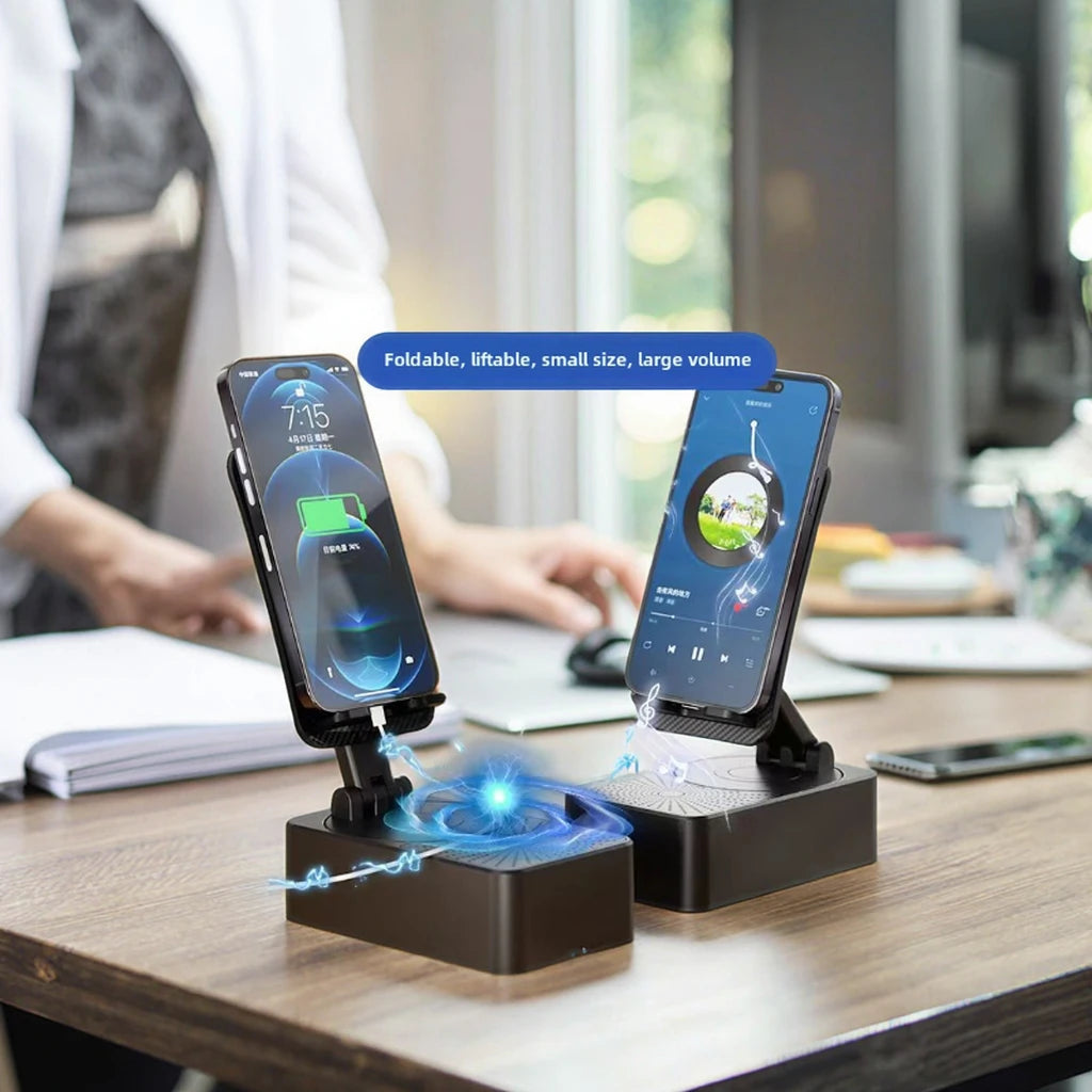 Latest 3-in-1 Portable Wireless Mini BT Music Box Blue Tooth Speaker Phone Holder Practical Mini Portable Playback Device