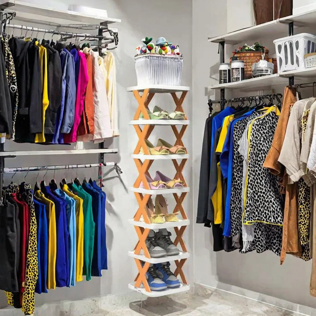 Modern Home Shoes Cabinet Storage Bedroom Storage Cabinet Space-saving Closet Shoe Rack 2-10 Layers Stackable Shoe Rack