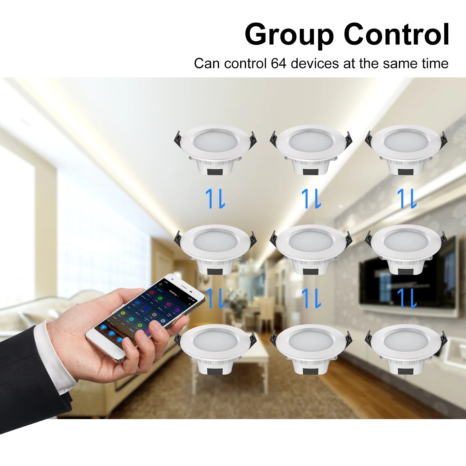 High Quality Smart LED Downlight Energy-Saving Industrial Design Remote Control Switch Surface Mounted for Bathroom-IP20 Rated