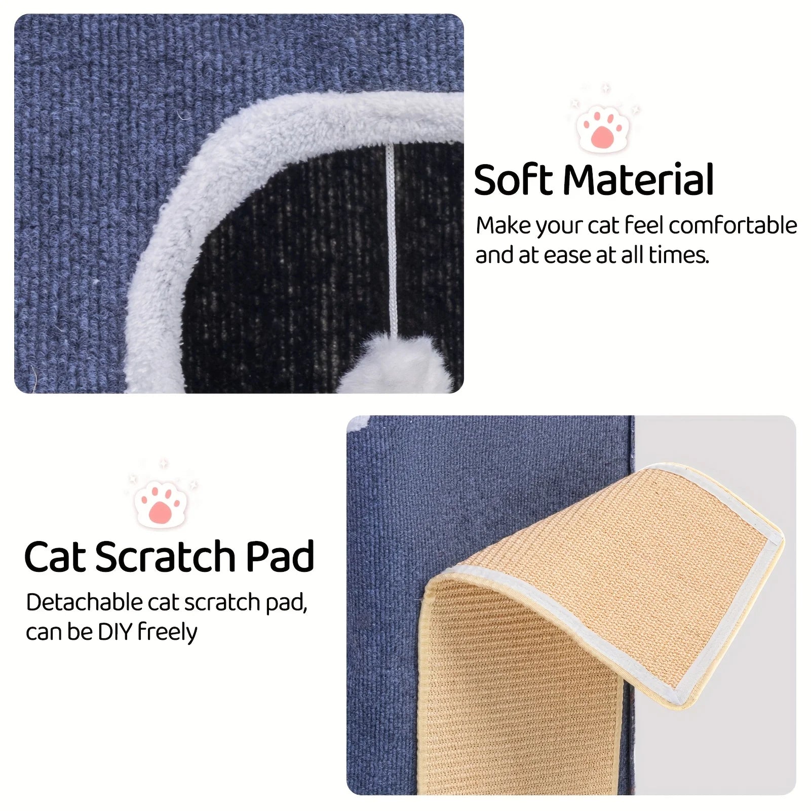 Three-story Modern cat House   Durable  and  Scratch-resistant cat Bed with Scratching Posts   Indoor Semi-enclosed cat Bed