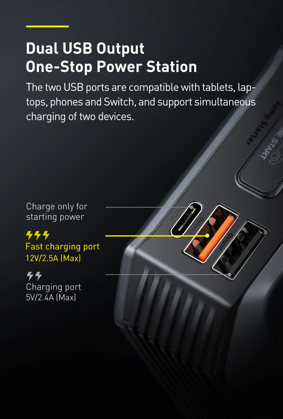 Baseus Car Jump Starter Power Bank 2000A / 1000A 12V Portable Battery Charger Auto 12V Emergency Booster Starting Device