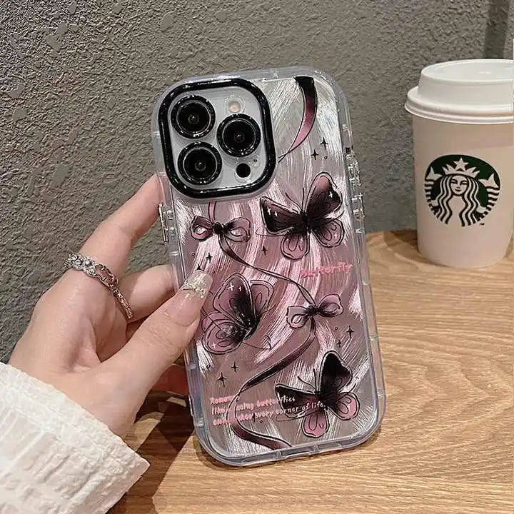 PH010 Butterfly Feather Yarn Phone Case for iPhone 15/14 16plus/13pro 12/11 XS New Edition High Beauty for Mobile Devices