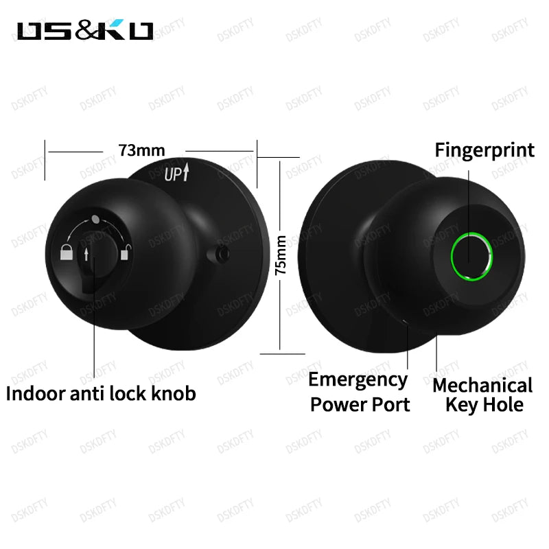 Wholesale Bathroom Tuya Smart Knob With Key Fingerprint Bathroom Hardware Accessories Door Lock