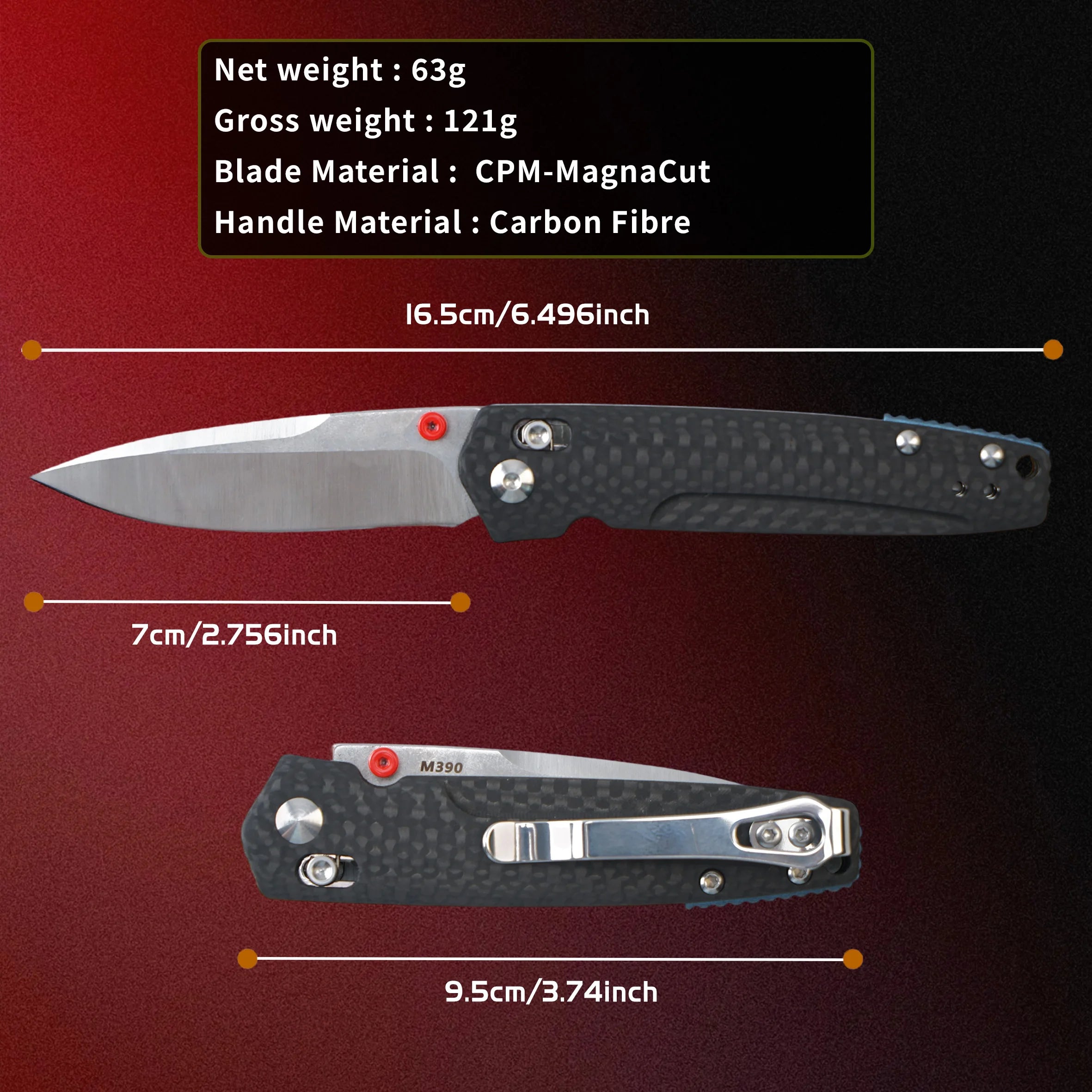 Brand New Spot Goods  Self Defense Tactical Ops Folding Knife with M390 Steel for Outdoor and Security Use