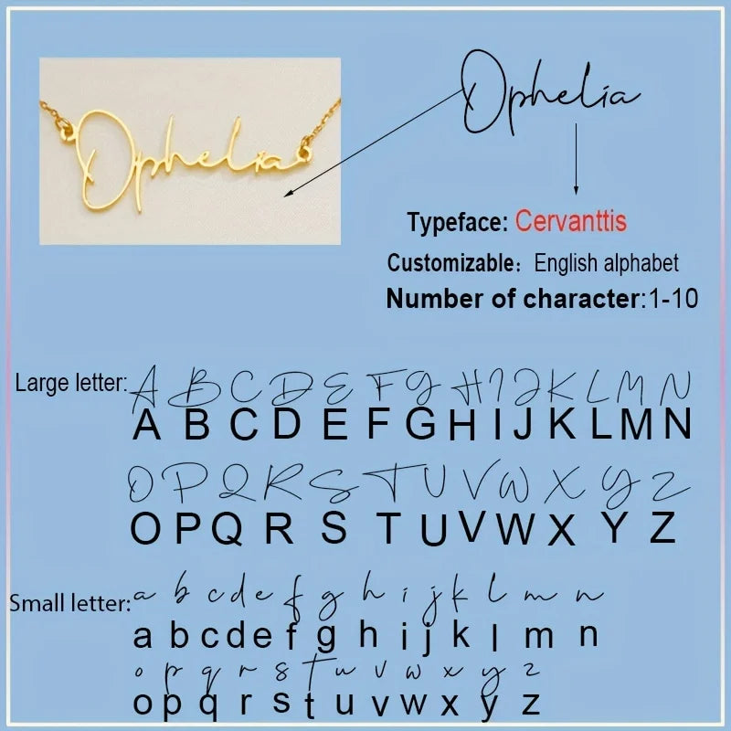 Gold Plated Fashion Fine Jewelry Stainless Steel Chain Pendant Choker Custom Personalized Name Necklaces for Women Birthday Gift
