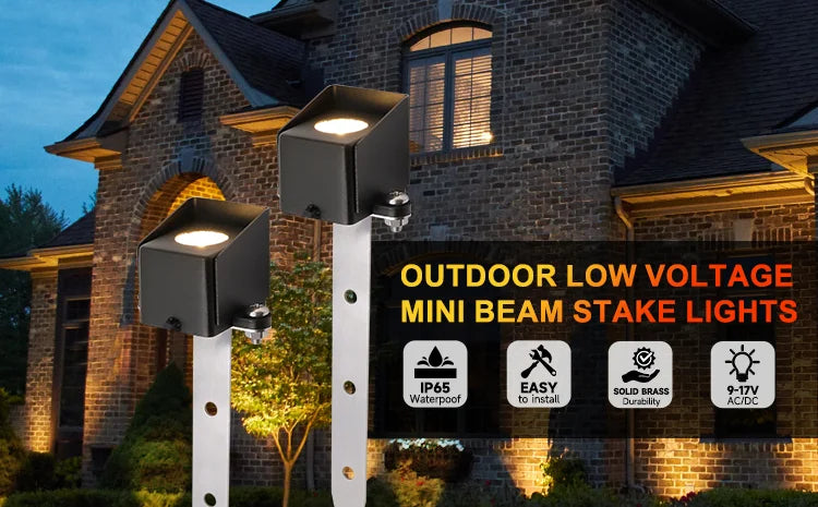 USA Warehouse LT9102P Low Voltage 9-17V AC/DC 3W 240lm Mini Beam Integrated Led Garden Stake Light for Stair Stone Wall Rock