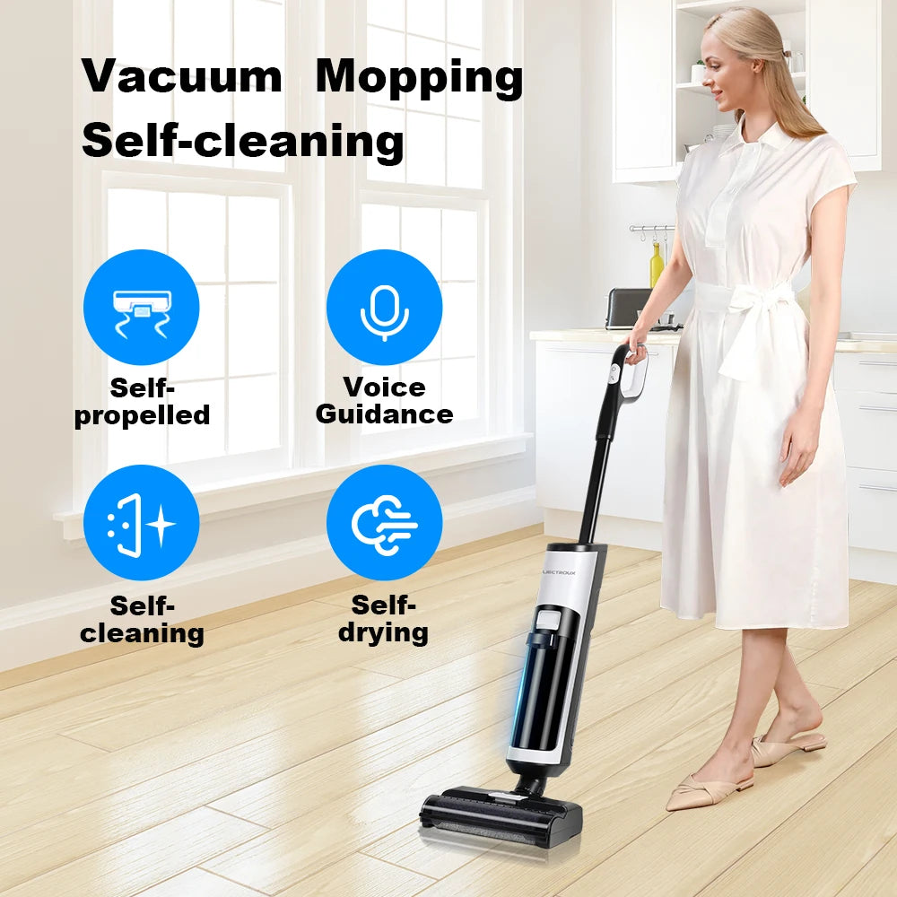 Cordless Hard Floors Cleaner Liectroux I7Pro Lightweight Wet Dry Vacuum Cleaners for Multi-Surface Cleaning,Smart Control System