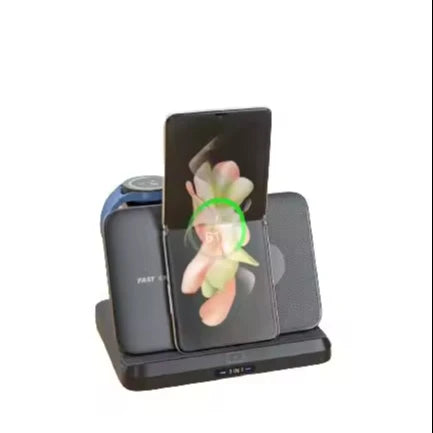 Desk 3 in 1 Wireless Charging Holder Induction 15W Wireless Chargers for Sumsung Dual Coil Foldable Wireless Charger Stand