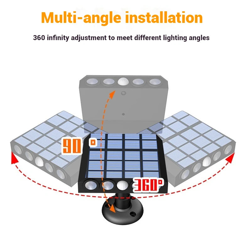 Outdoor IP65 Waterproof LED Solar Wall Lamp with Motion Sensor ABS Body Garden Landscape Path Lighting