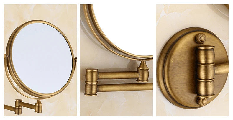 Bathroom Accessories Makeup Mirror Bath Mirror Antique Bronze Wall Mounted Magnifier Bathroom Mirrors Bathroom Hardware-80290