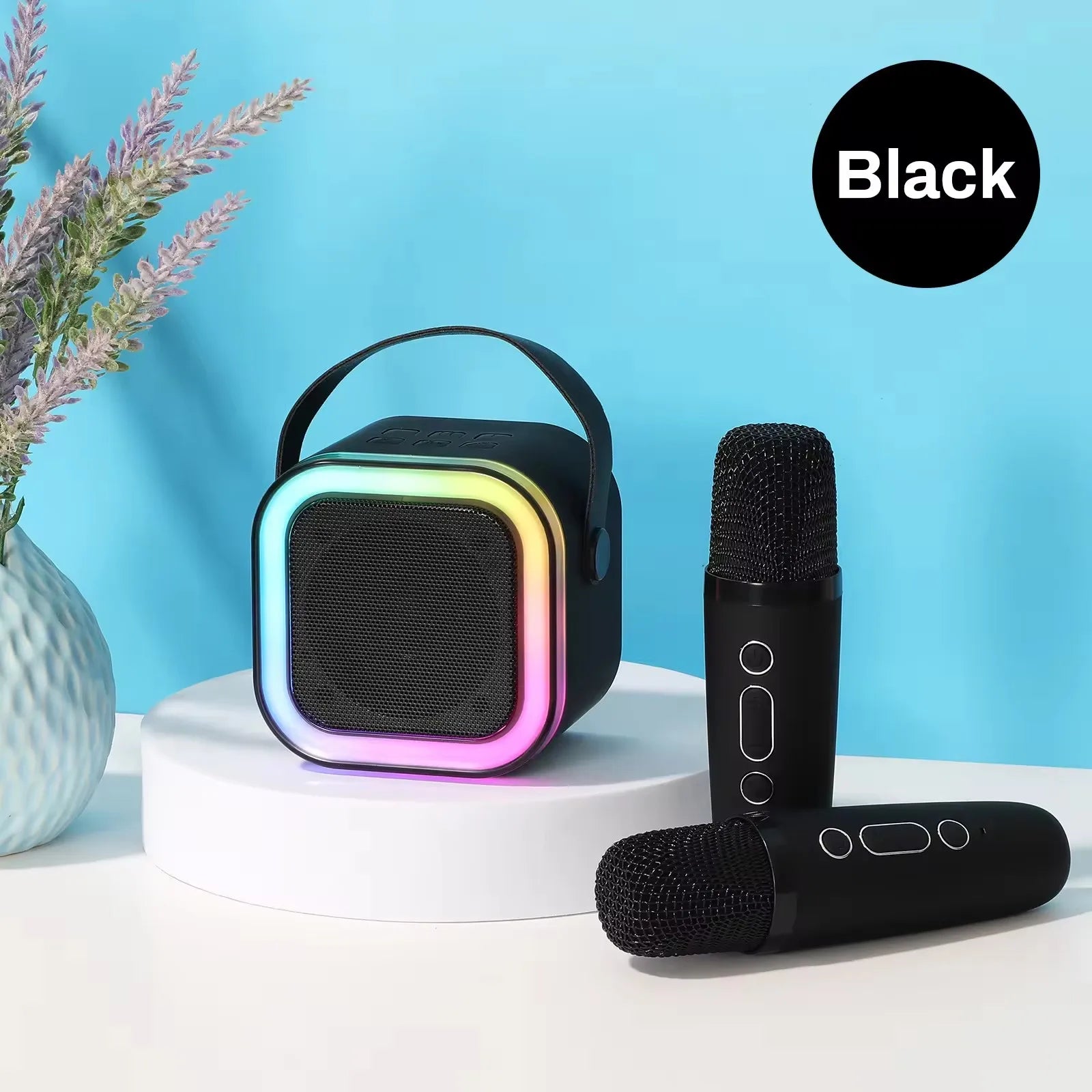 K12 Mini Portable Audio Integrated Microphone Home Singing Karaoke Family Wireless BT Outdoor Portable Speaker with Mics