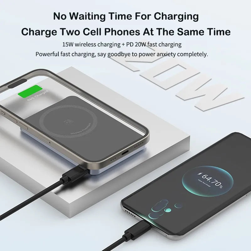 2024 Hot Watch Charger 5000mah Power Bank for iphone New Product Power Banks Magnetic Portable Wireless Power Bank Dropshipping
