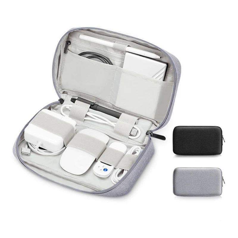 For Electronic Cable Organizer Accessories Storage Bag Elastic Holder for Charger Pencil Mouse Power Banks Zipper Pouch Bag