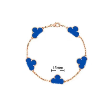 Luxury High Quality Fashion Chain Link Four Leaf Bracelets Femme 4-clover 15mm Flower Women's Bracelet