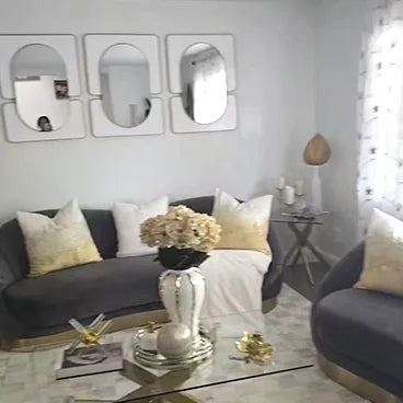 80x60CM Factory Price Large Modern Gold Metal Frame Wall Art Living Room Home Decor Hanging Mirror for Sale Dropshipping DDP