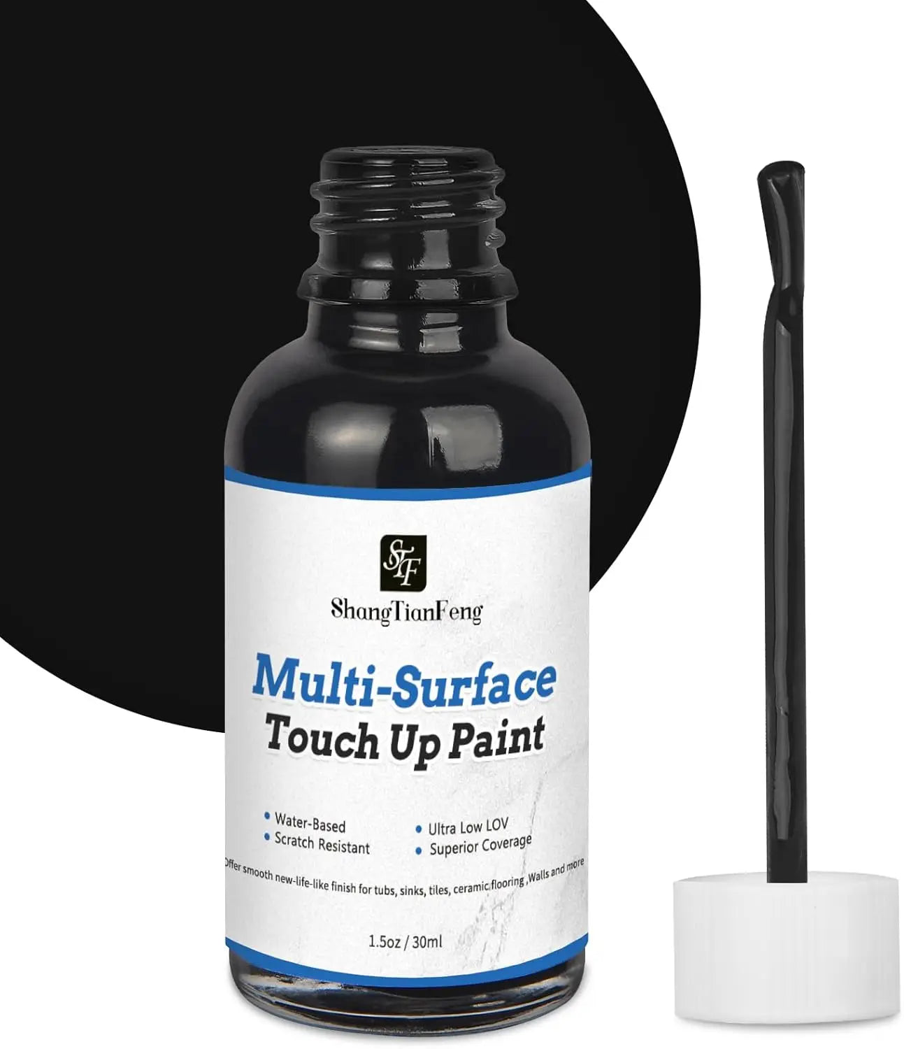 Black High Gloss Touch Paint Pen for Multi Surface Repainting Includes Wall Appliance Maintenance Washing Machine Microwave Oven