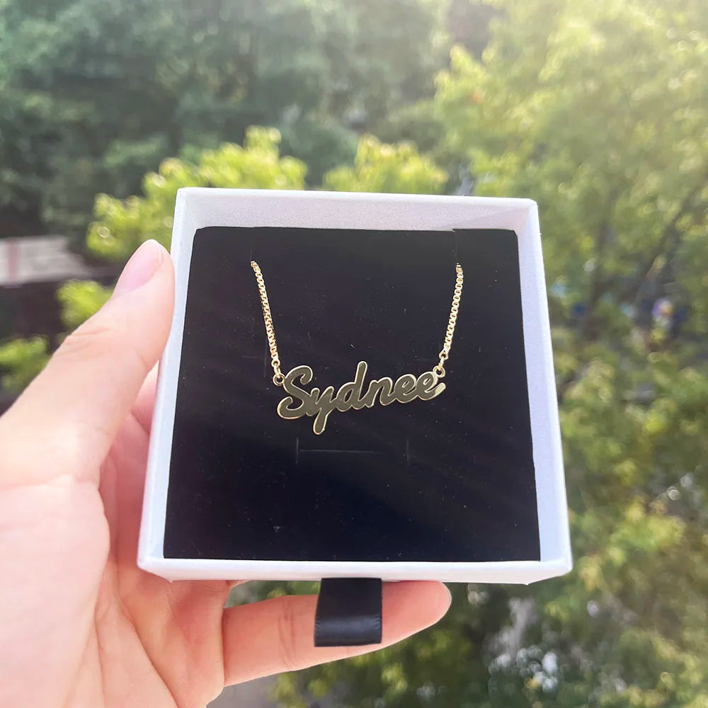 Wholesale Custom NAME Jewelry Pvd Plated CE Testing No Fade Stainless Steel Necklace for Women Kid Gifts