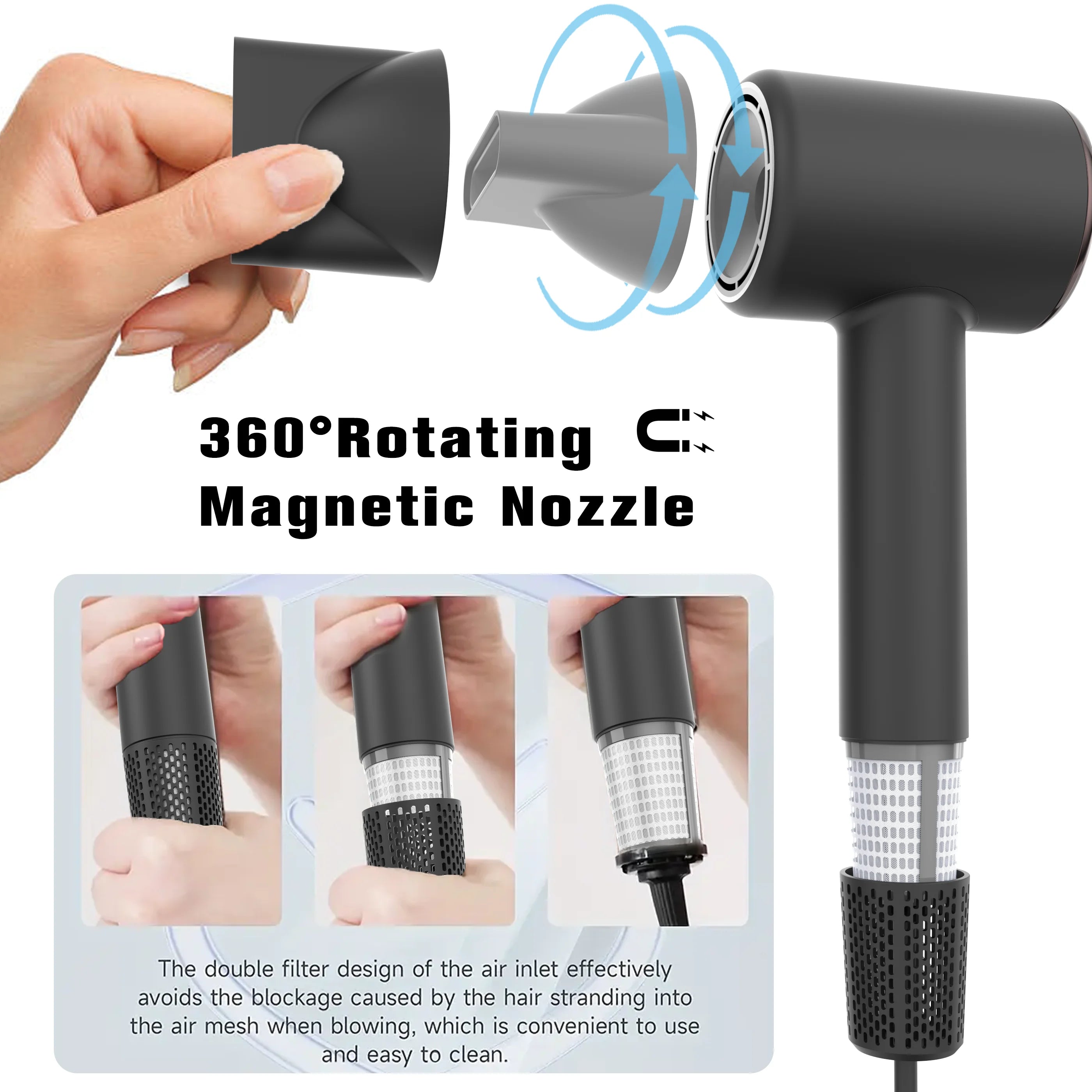 Factory Direct High-Speed Negative Ion Zero Damage 110,000 Rpm BLDC Leafless Hair Dryer