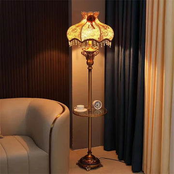 European Floor Lamp Luxurious Living Room Bedroom Study Villa Hotels LED Retro Creativity Floor Lamp Next to Sofa