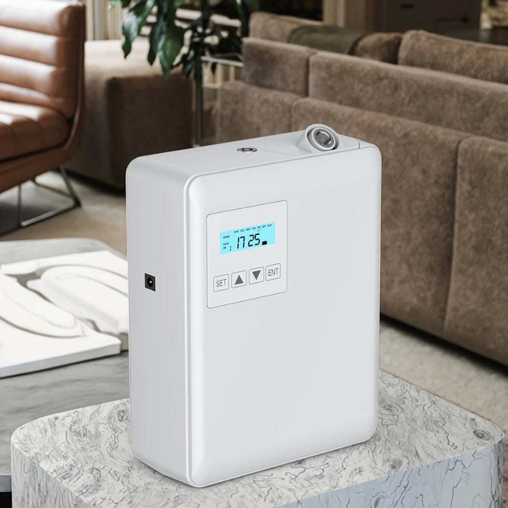 Contemporary White P02 Oil Diffuser Lockable Waterless Plastic Air Aroma Fragrance Scents for Hotel Minimal Noise CE Certified