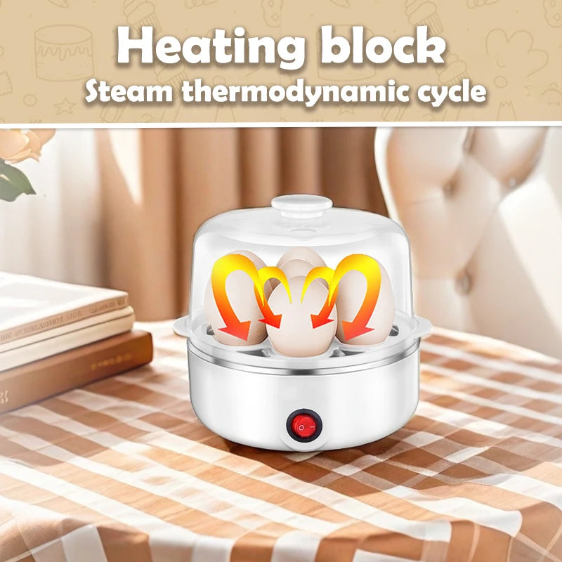 Mini Electric 7-Capacity Poacher Plastic Soft-Boiled Egg Maker for Kitchen Cooking and Gadgets