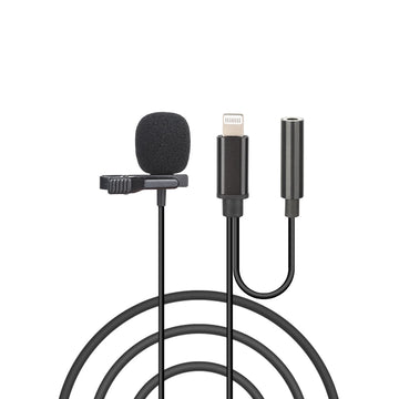 Portable Lavalier 3.5mm Wired Clip on Microphone for Phone and Laptop Mini Wired Headset Microphone Two in One