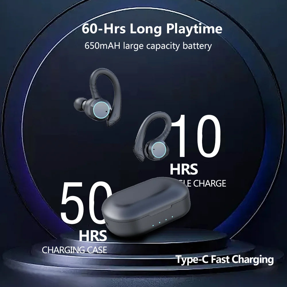 Kinlan Ipx7 Waterproof Bluetooth Earphones TWS Intelligent Noise Reduction Wireless Bluetooth Earbuds In-ear Wireless Headphones