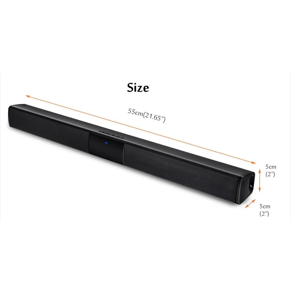 20W Wireless Bluetooth Soundbar Stereo Home Theater System with AUX TF FM Radio Support PC TV Surround Sound Bar BS28B