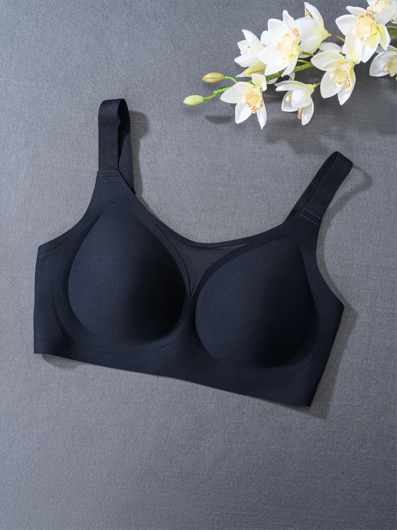 Nude Tone 4XL Wireless Bra - Seamless Jelly Support Minimizer for Full Bust Side Smoothing No-Dig Bralette with Skin Tone