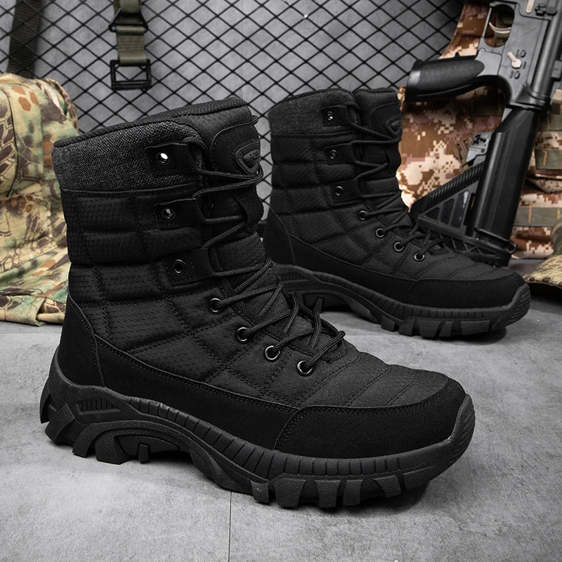 Hot Selling Waterproof and Wear Resistant Rubber Men Boots Winter Hiking and Training Walking Shoes