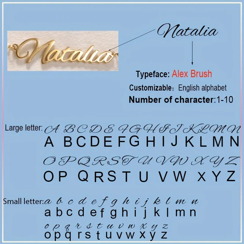 Gold Plated Fashion Fine Jewelry Stainless Steel Chain Pendant Choker Custom Personalized Name Necklaces for Women Birthday Gift