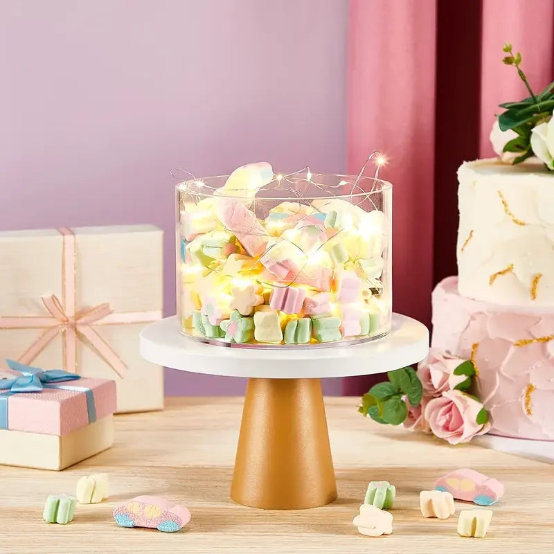 Modern 3pcs Clear Acrylic Cake Stands Fillable Floating Tiered Display Cylinder Base No Assembly Needed Easy-Clean Decor Cake