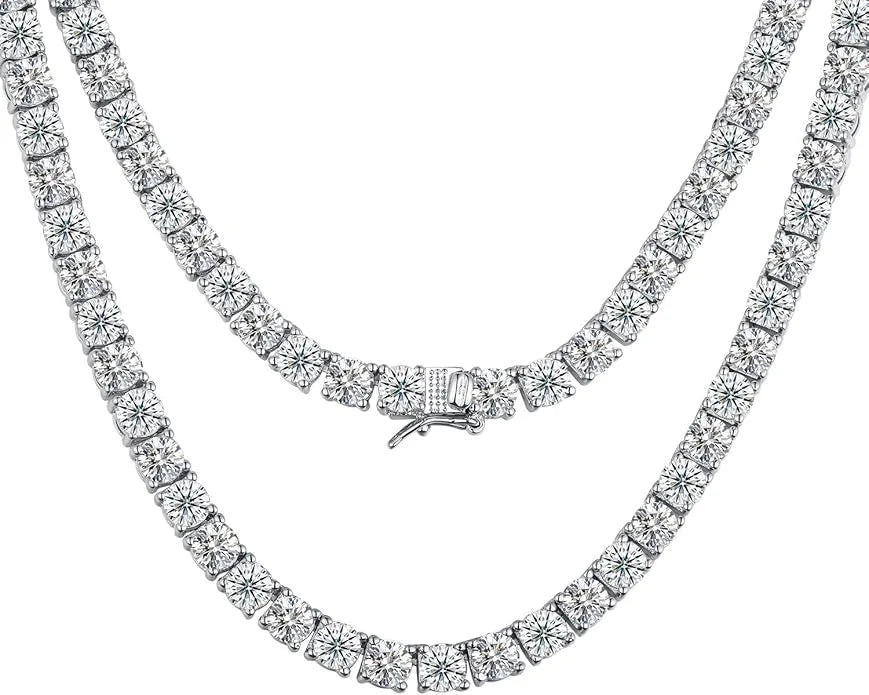 Wholesale 2mm 3mm 4mm CZ Cubic Zirconia Link Necklace 16Inch 18 Inch Fashion Women Tennis Necklace Chain