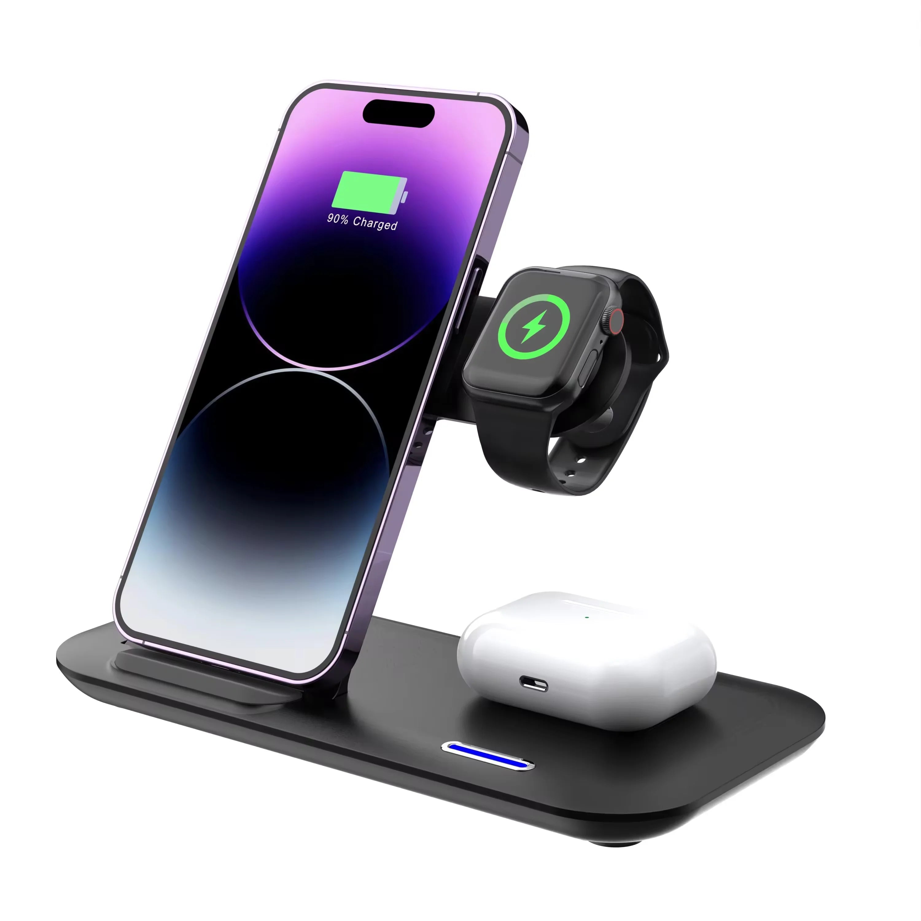 2025  Multifunction  Foldable Wireless Charger  15W 3 in 1  Fast Portable  Charging Station for Mobile Phone/earphone/watch