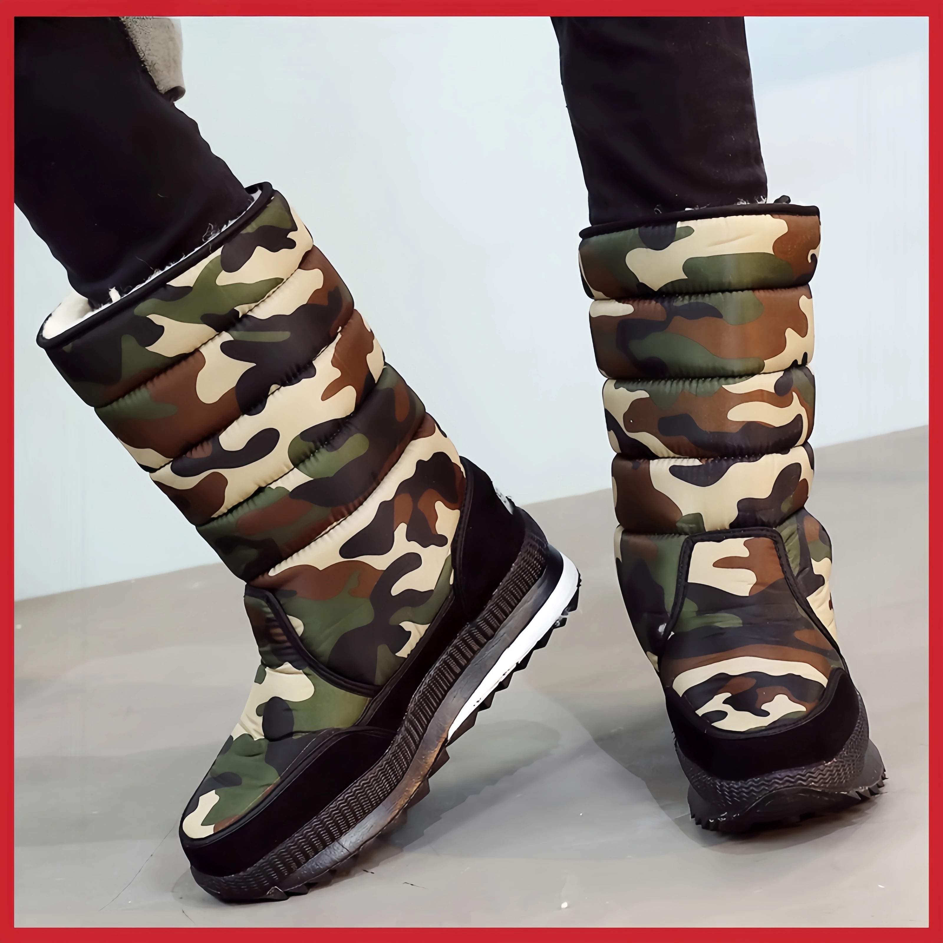 Men's Fashionable Winter Snow Boots with Thick Plush, Waterproof, Anti slip and Warm Functions, Comfortable and Versatile