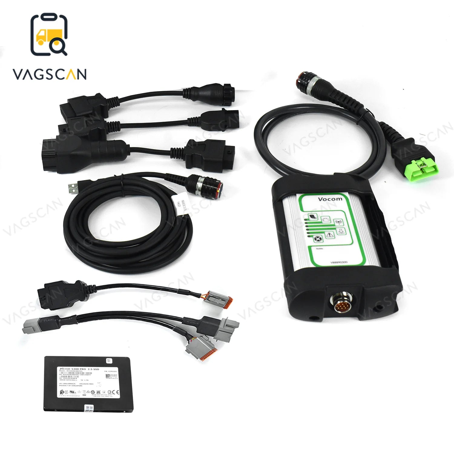 For Renault/UD/Mack/V Olvo Truck Diagnosis for Vocom Vodia 5 88890300 Tech Construction Excavator +CFC2 Laptop Diagnostic