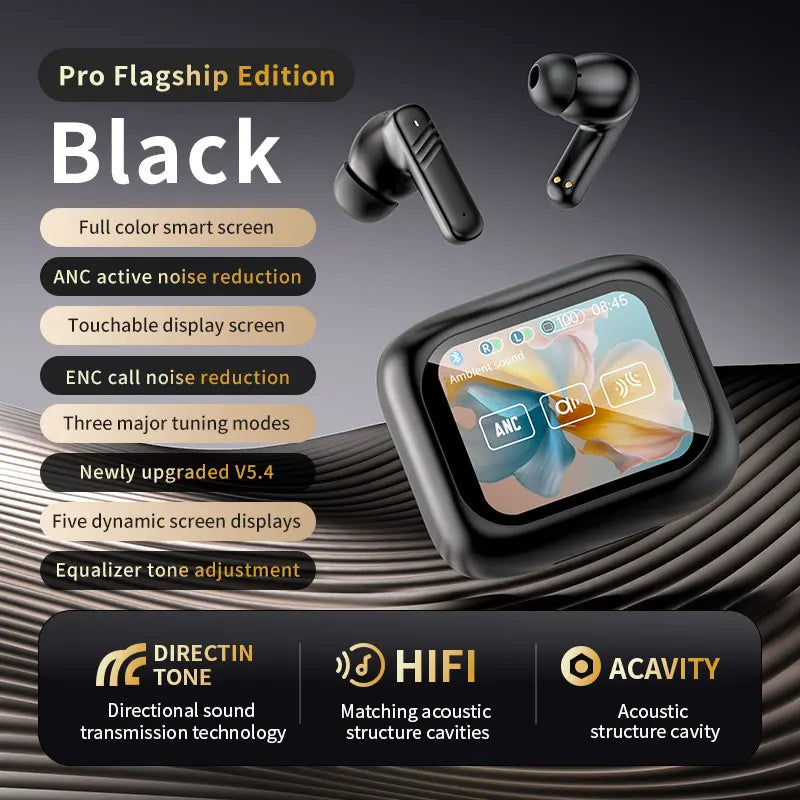 LX-10 Active Noise Cancelling True Wireless Stereo TWS Earphones Headphones Smart Full Touch Screen Earbuds